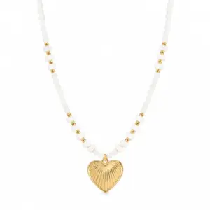 Ivory Heart Beaded Necklace