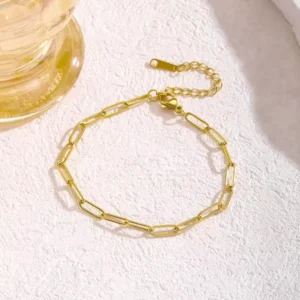 Gold Paperclip Link Bracelet